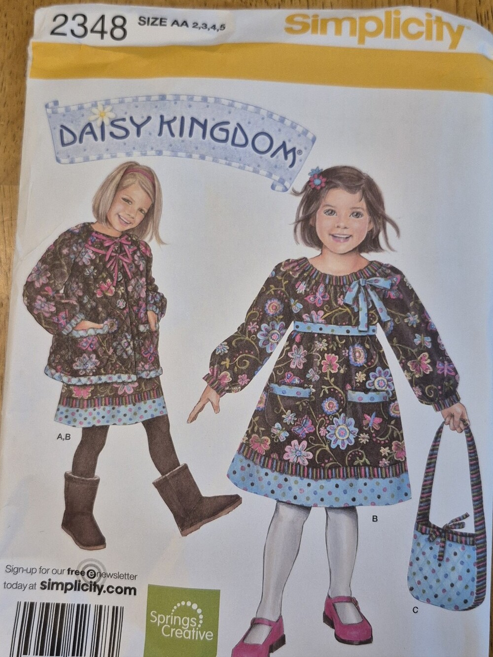 Daisy Kingdom Simplicity 2348 Sewing Pattern Long Sleeve Dress Jacket & Tote Bag